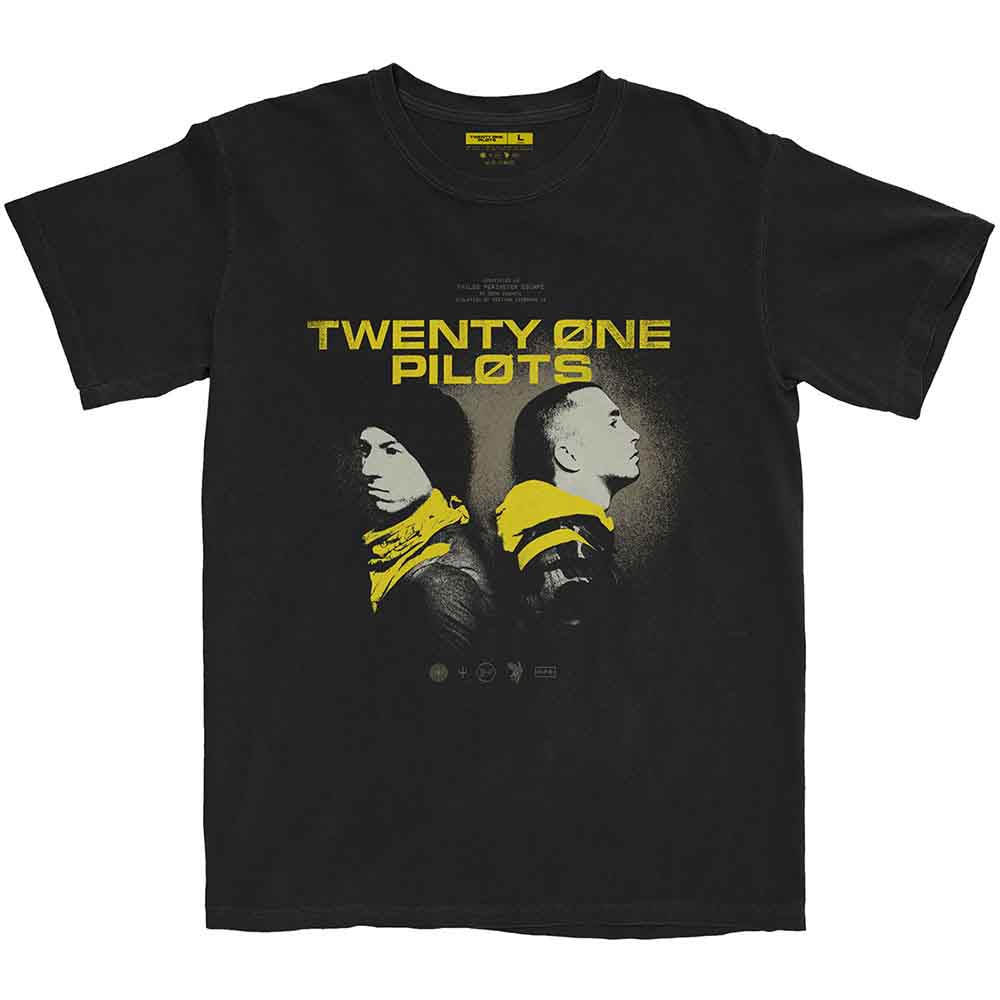 Black t-shirt with Twenty One Pilots “Back To Back” design, size XXX-Large.