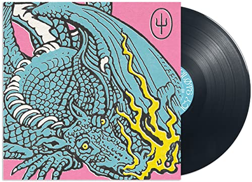 Scaled And Icy vinyl record with blue dragon illustration and black disc.