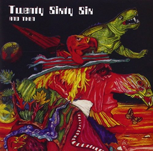 Surreal album cover art featuring a colorful, grotesque creature with bird-like features against black.
