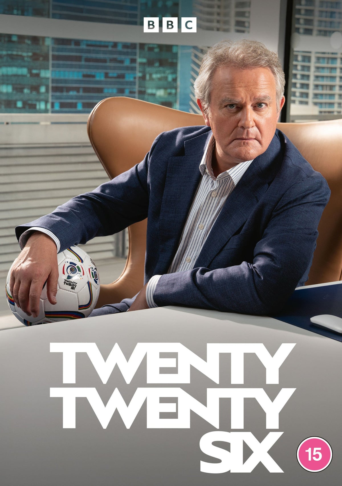 Gary Lineker holding a football, DVD cover for “Twenty Twenty Six”.