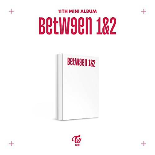A white Twice Between 1&2 album case with red text on a white background.