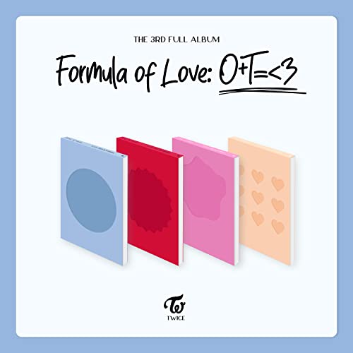 Twice "Formula of Love" album cover with colorful book spines.
