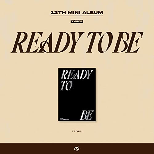TWICE “READY TO BE” album cover with text and a black rectangle.