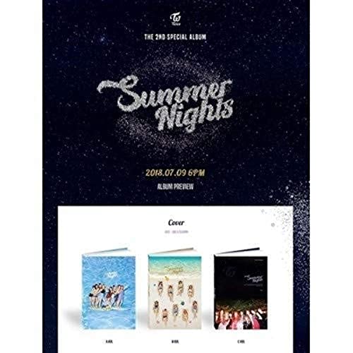 Twice “Summer Nights” album cover with group photos and text.