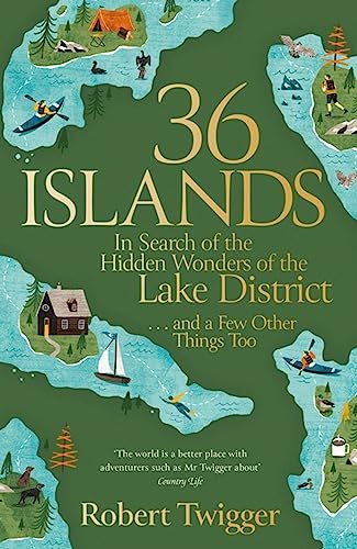 Book cover with an illustrated map of islands, water, and outdoor activities on green.