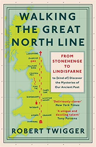 Book cover: map of Britain with title "Walking the Great North Line.