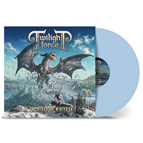 Twilight Force vinyl album cover featuring a dragon over a snowy landscape with light-blue disc.
