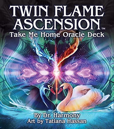 Oracle deck cover with swirling energy, black swan, and white swan.