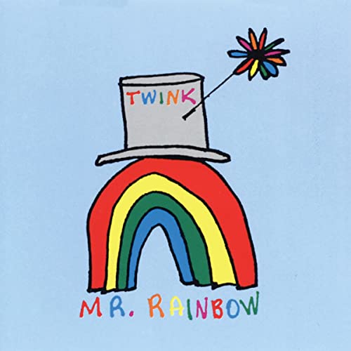 Hand-drawn album cover featuring a rainbow and top hat with "Twink" text.