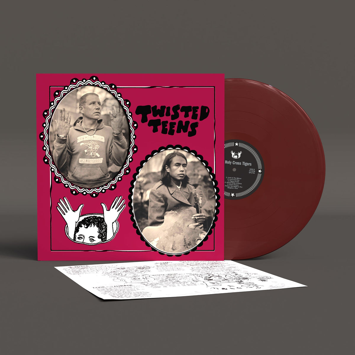 Vinyl record and cover for Twisted Teens - The Holy Cross Tigers.