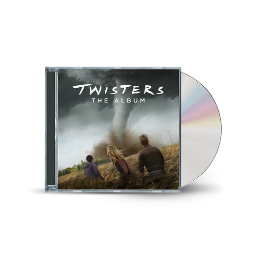 CD case for "Twisters" soundtrack with a tornado image.
