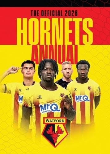 The Official Hornets Annual 2026" book cover featuring four Watford football players.