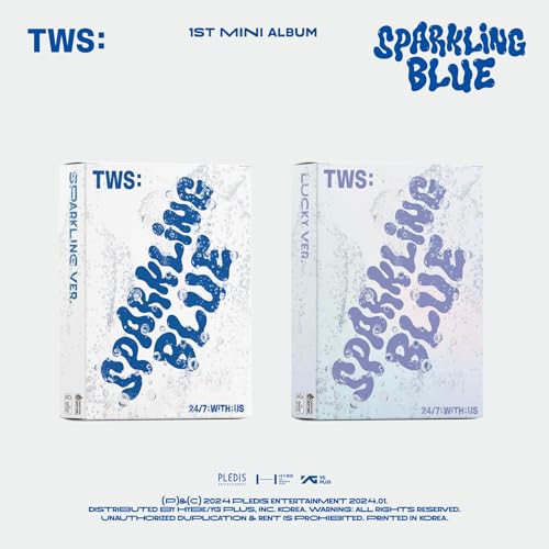 TWS “Sparkling Blue” album cover featuring two CD case variations in blue.