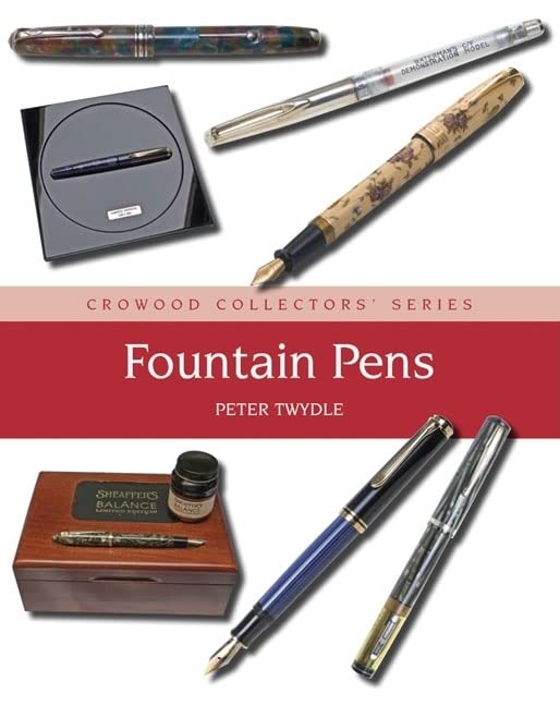 Book cover featuring various fountain pens and inkwells.