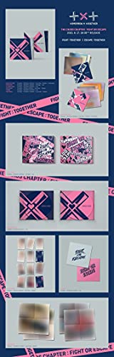 TXT “Chaos Chapter: Fight Or Escape” CD packaging with pink and blue designs.