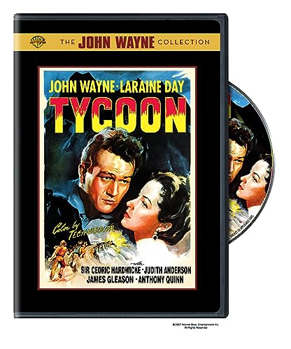 DVD cover for the 1957 film "Tycoon" starring John Wayne and Laraine Day.