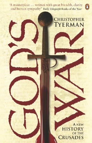 Book cover: “God’s War” with a sword image and red text.