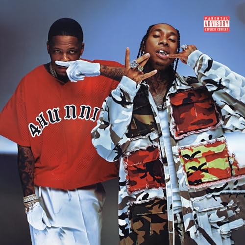 Tyga and YG album cover, both rappers posing with hand gestures.