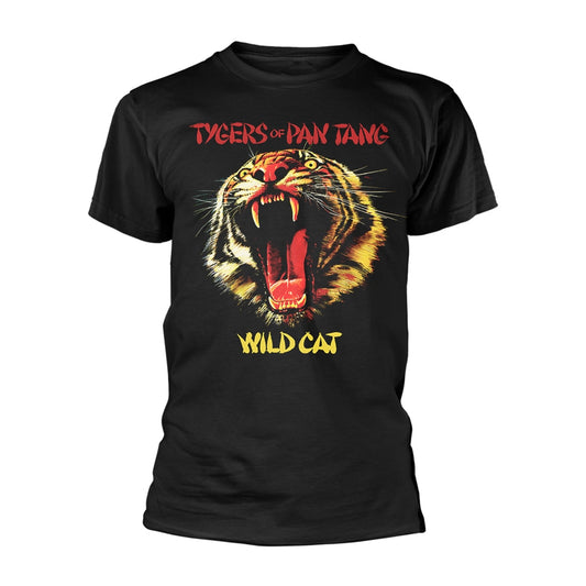 Black t-shirt with a roaring tiger and band name "Tygers of Pan Tang".