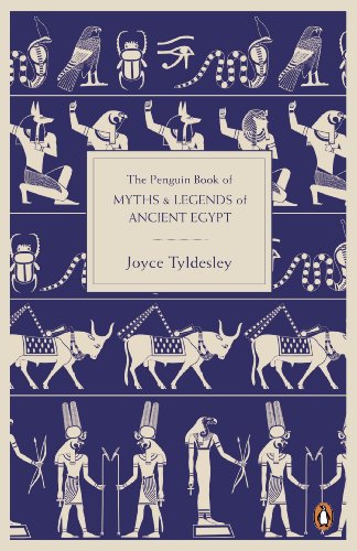 Book cover with ancient Egyptian imagery in white on a navy background.