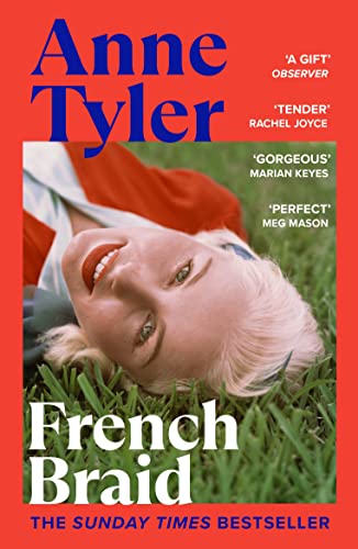 Book cover: woman lying in grass, red text reads "French Braid".