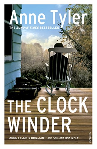 Book cover for “The Clock Winder” with a snowy landscape and house.