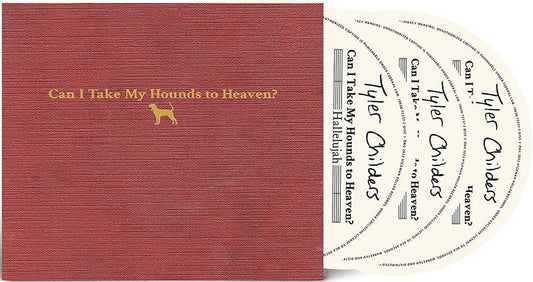Red textured album cover with yellow text and a small dog illustration.