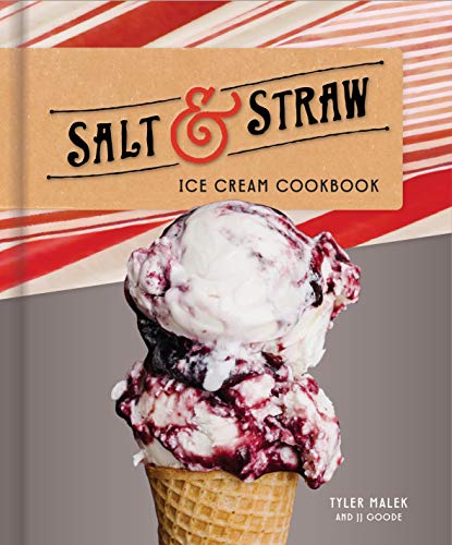 Salt & Straw Ice Cream Cookbook cover with a berry-swirled cone.