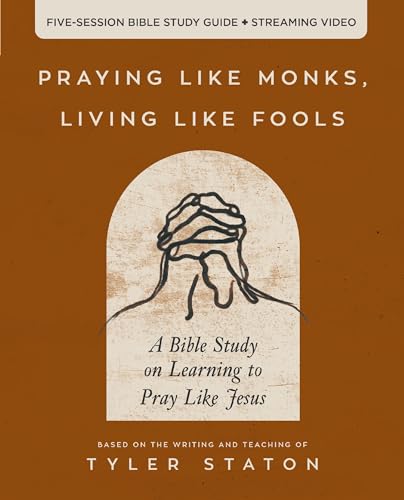 Bible study guide cover with a sketched head in a praying position.