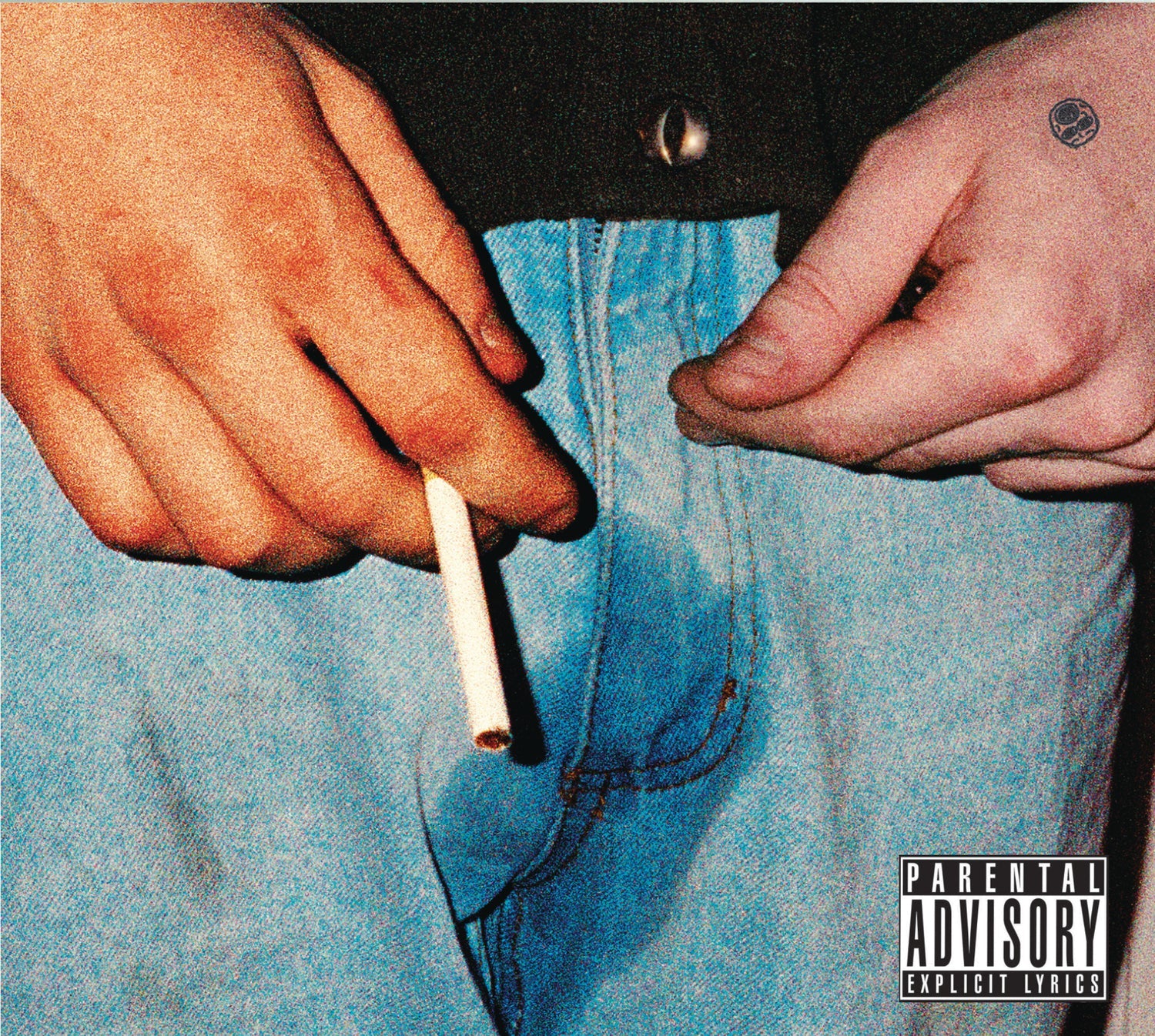 Album cover for Tyler, the Creator’s “Cherry Bomb” featuring hands and a cigarette.