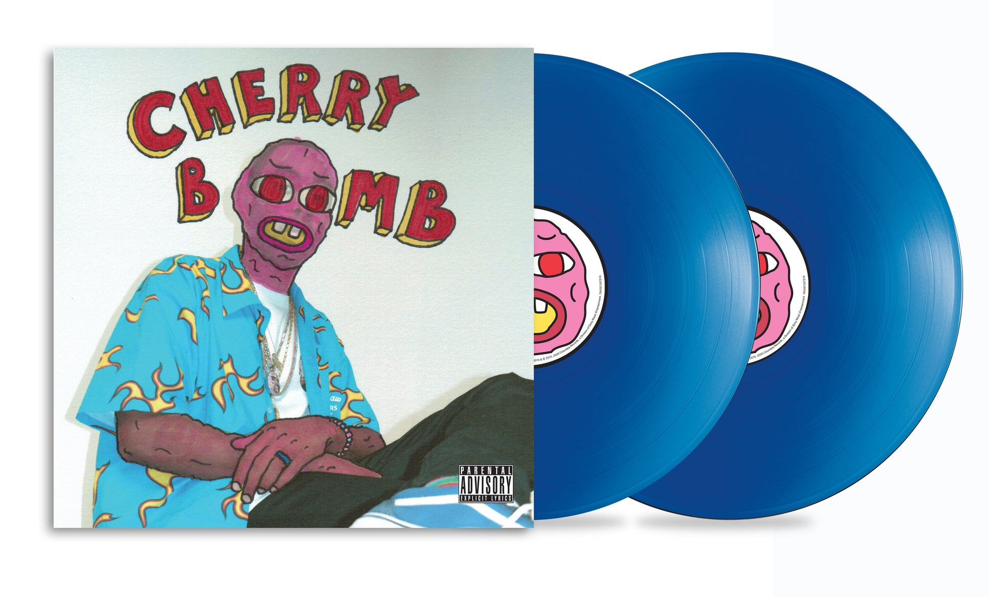 Tyler, the Creator's "Cherry Bomb" vinyl record with blue discs.