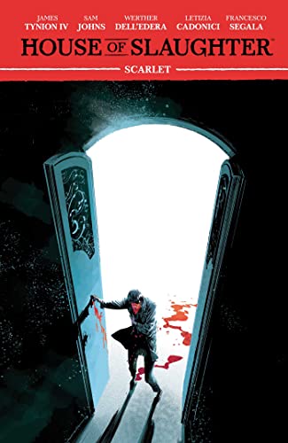 Comic book cover with horror theme, featuring a slaughterhouse or butcher shop setting.
