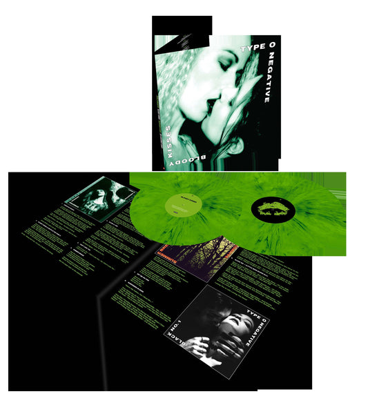 Bloody Kisses" vinyl record by Type O Negative, with yellow and black discs.