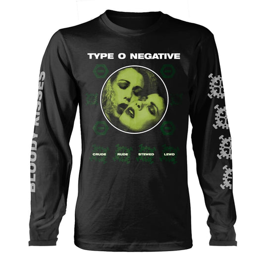 Black long-sleeve shirt with a green and black Type O Negative design.