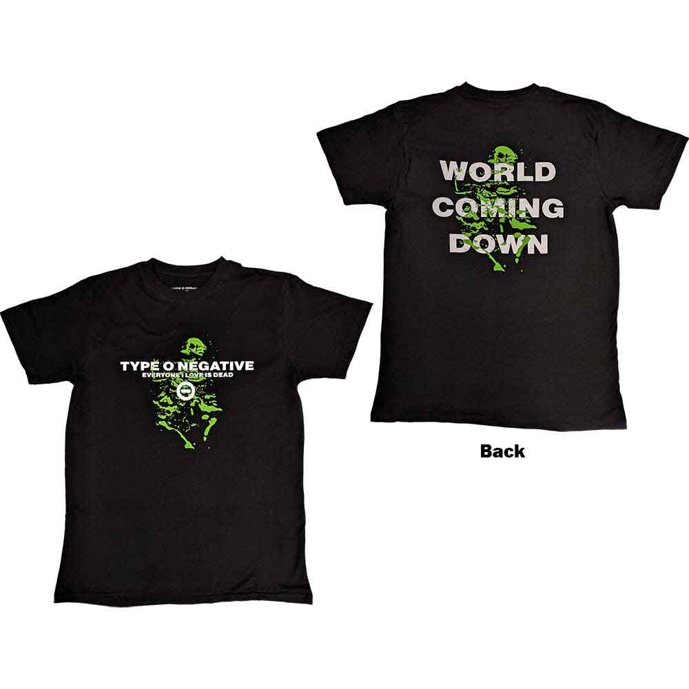 Black unisex T-shirt featuring Type O Negative branding and Everyone I Love Is Dead text.