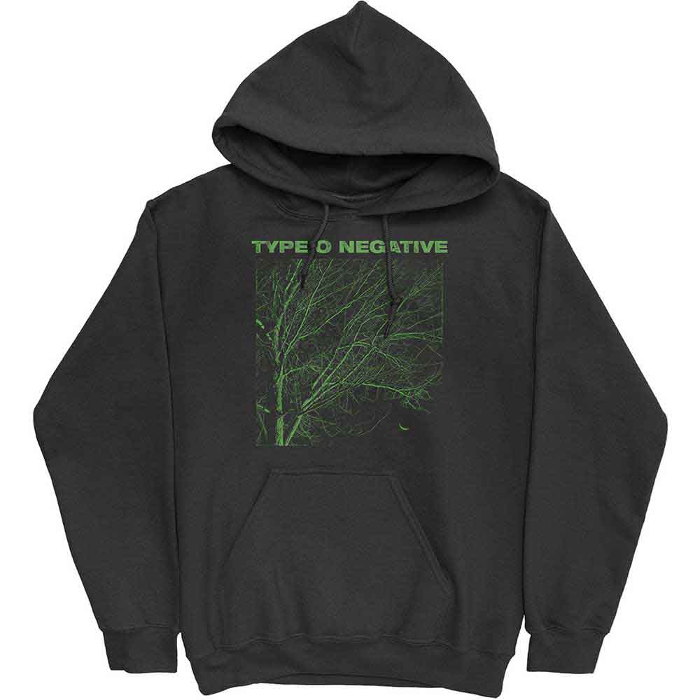 Dark hoodie with a tree graphic, likely featuring Type O Negative band imagery.