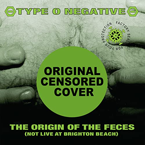 Green album cover with hands, a gear, and censored text.