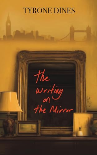 Book cover featuring an ornate mirror with red text and a city skyline.