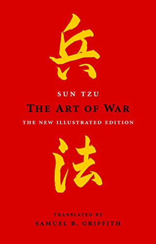Red book cover with gold Chinese characters and English title: "The Art of War.