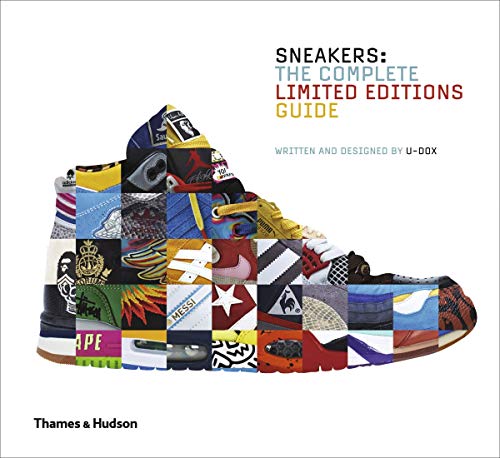 Book cover featuring a sneaker silhouette composed of a collage of various shoe designs.