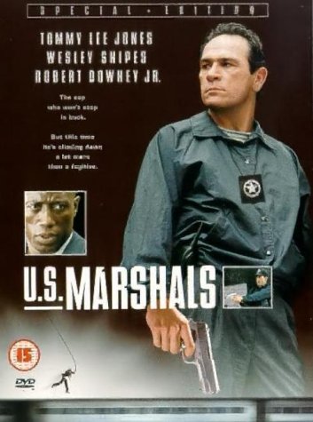 U.S. Marshals" DVD cover featuring Tommy Lee Jones holding a gun.