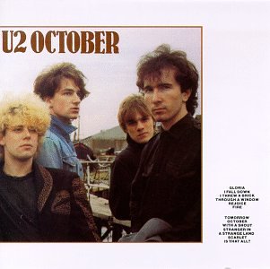 U2's "October" album cover: four band members and tracklist text.