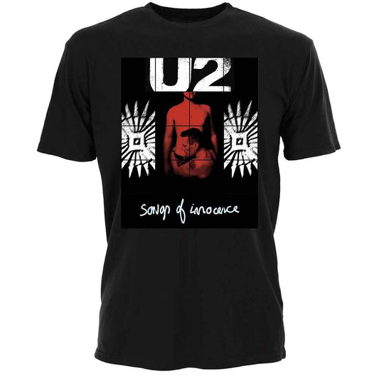 Red U2 t-shirt, size X-Large, featuring “Songs of Innocence” branding.