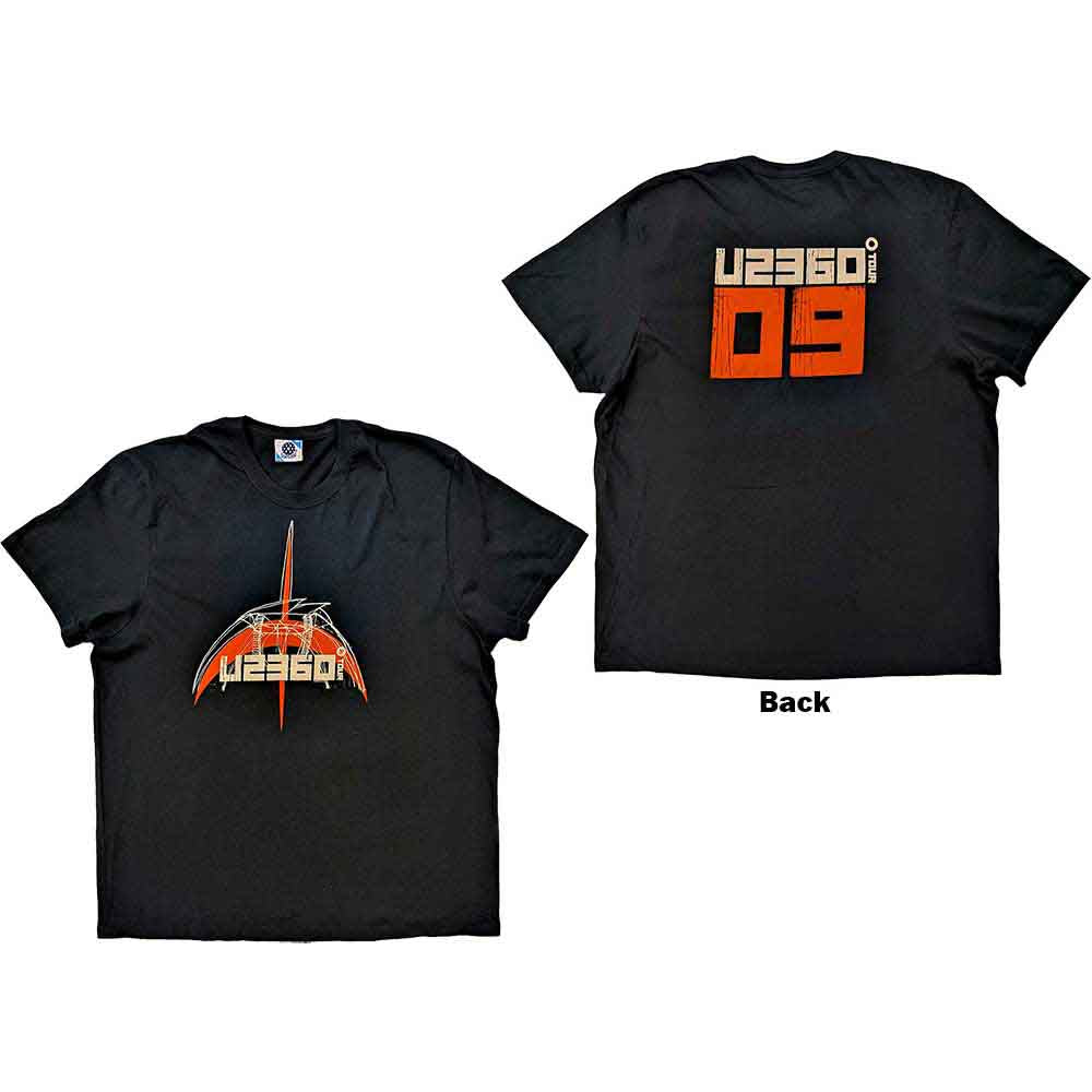 Orange U2 tour t-shirt, 2009 logo on back, extra-large size.