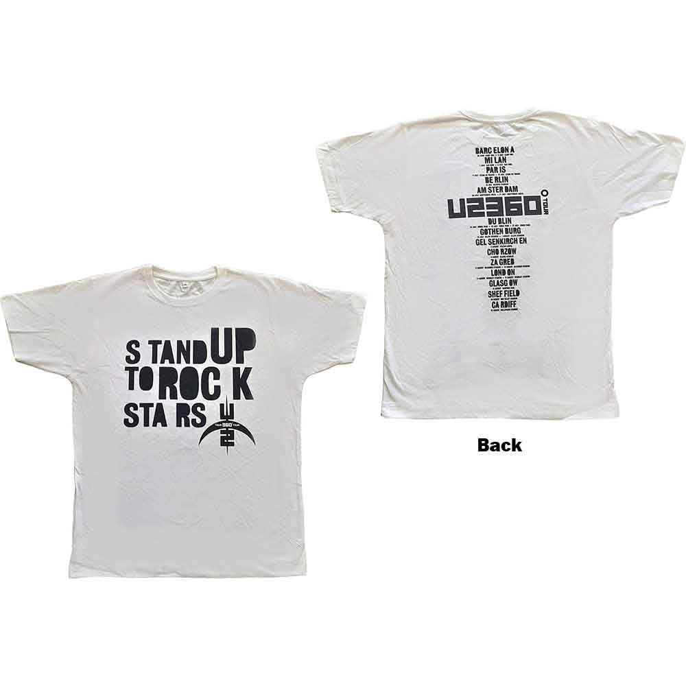 Black U2 tour t-shirt, medium size, with large back print design.
