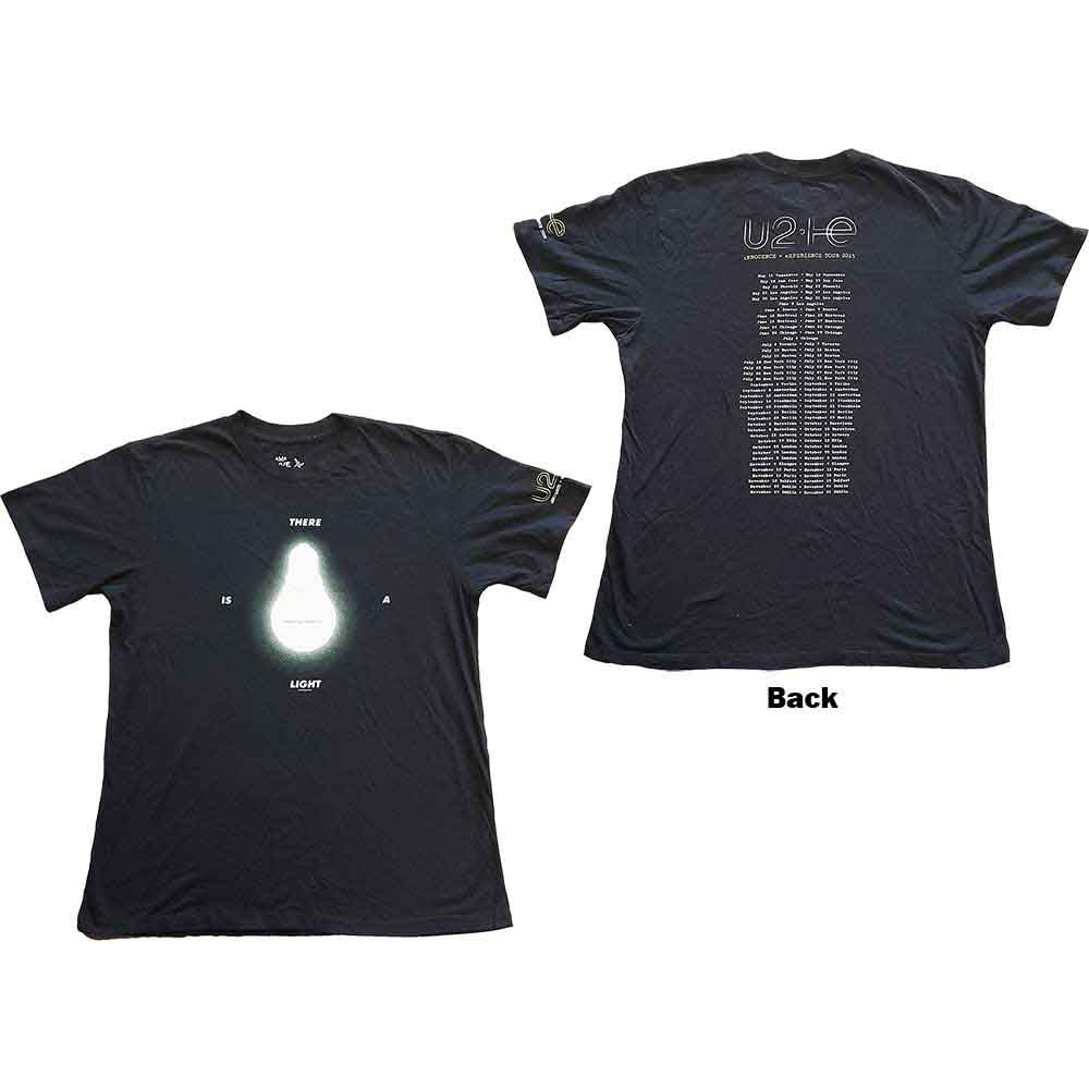 Black U2 tour t-shirt, large size, with back print of tour imagery.