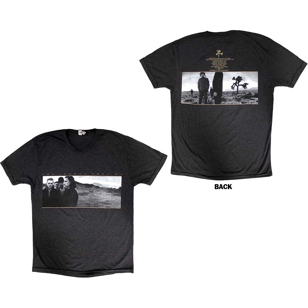 Black U2 t-shirt with Joshua Tree tour 2017 back print, size medium.