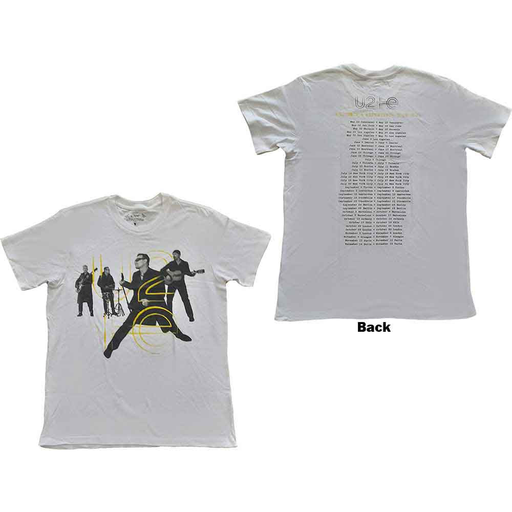Medium unisex U2 t-shirt with a back print, likely tour-related imagery.