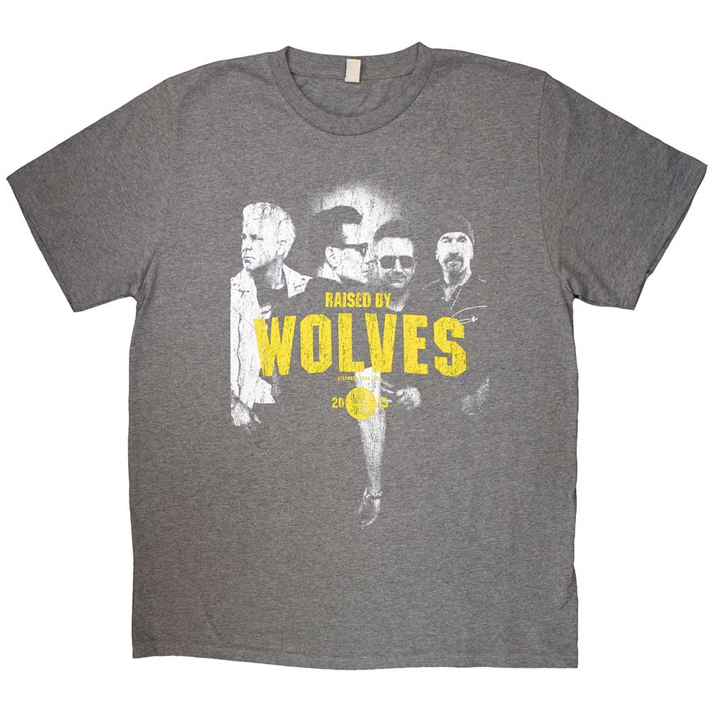 Black U2 t-shirt, small size, featuring “Raised by Wolves” tour imagery.