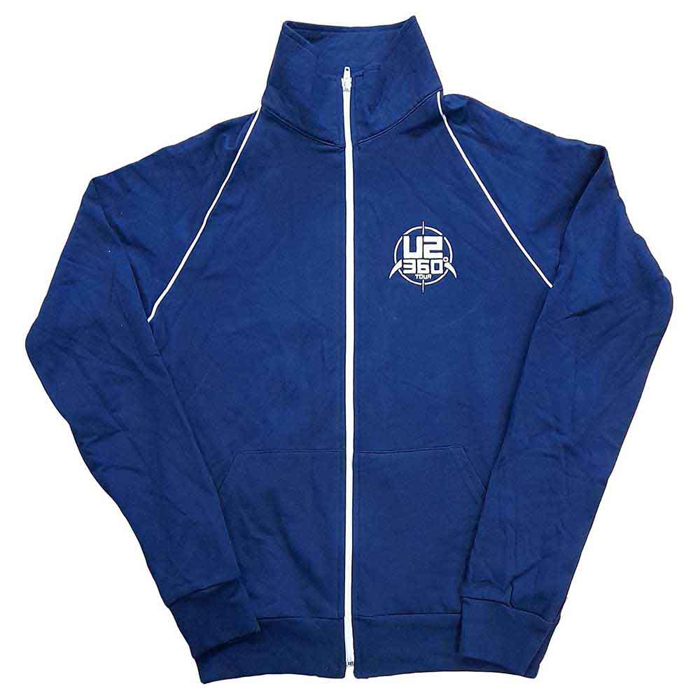 Small black U2 varsity jacket with tour embroidery, likely bomber style.